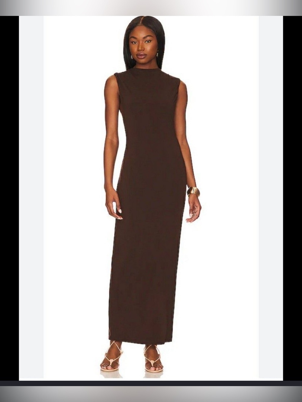 ZARA Brown Bodycon Maxi Dress – Size Medium – Minimalist Chic